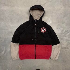 Vintage Mickey Mouse windbreaker jacket size Large Disney hooded‎ zip up